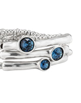 UNOde50 Delirium Silver-Plated Blue Crystal Triple Bracelet - Medium