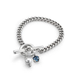 UNOde50 Two Expearltional Silver-Plated Blue Crystal Bracelet - Medium