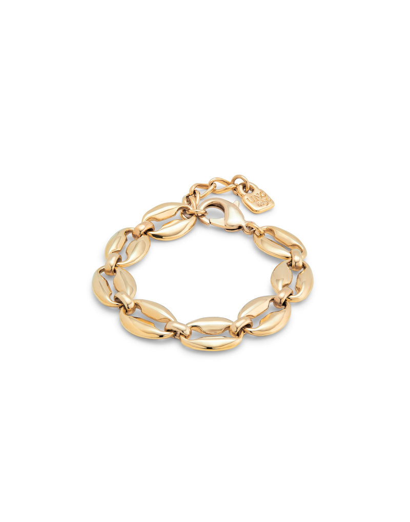 UNOde50 Thankful Gold-Plated Small Oval Link Chain Bracelet - Medium