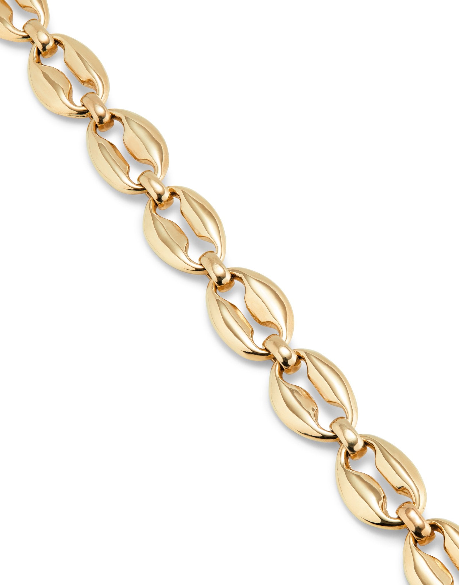 UNOde50 Thankful Gold-Plated Small Oval Link Chain Bracelet - Medium
