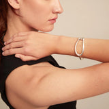 UNOde50 Youthful Silver-Plated Large Link Bangle Bracelet - Medium