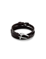 UNOde50 Youthful Silver-Plated Small Central Link Leather Bracelet - Medium