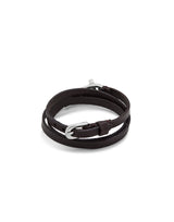 UNOde50 Youthful Silver-Plated Small Central Link Leather Bracelet - Medium
