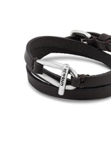 UNOde50 Youthful Silver-Plated Small Central Link Leather Bracelet - Medium