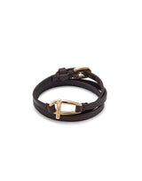 UNOde50 Youthful Gold-Plated Small Central Link Leather Bracelet - Medium