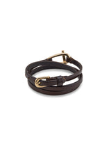 UNOde50 Youthful Gold-Plated Small Central Link Leather Bracelet - Medium