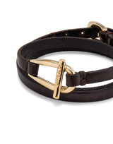 UNOde50 Youthful Gold-Plated Small Central Link Leather Bracelet - Medium
