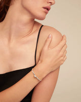 UNOde50 Spiritual Silver-Plated Cubic Zirconia Cuff Bracelet - Medium