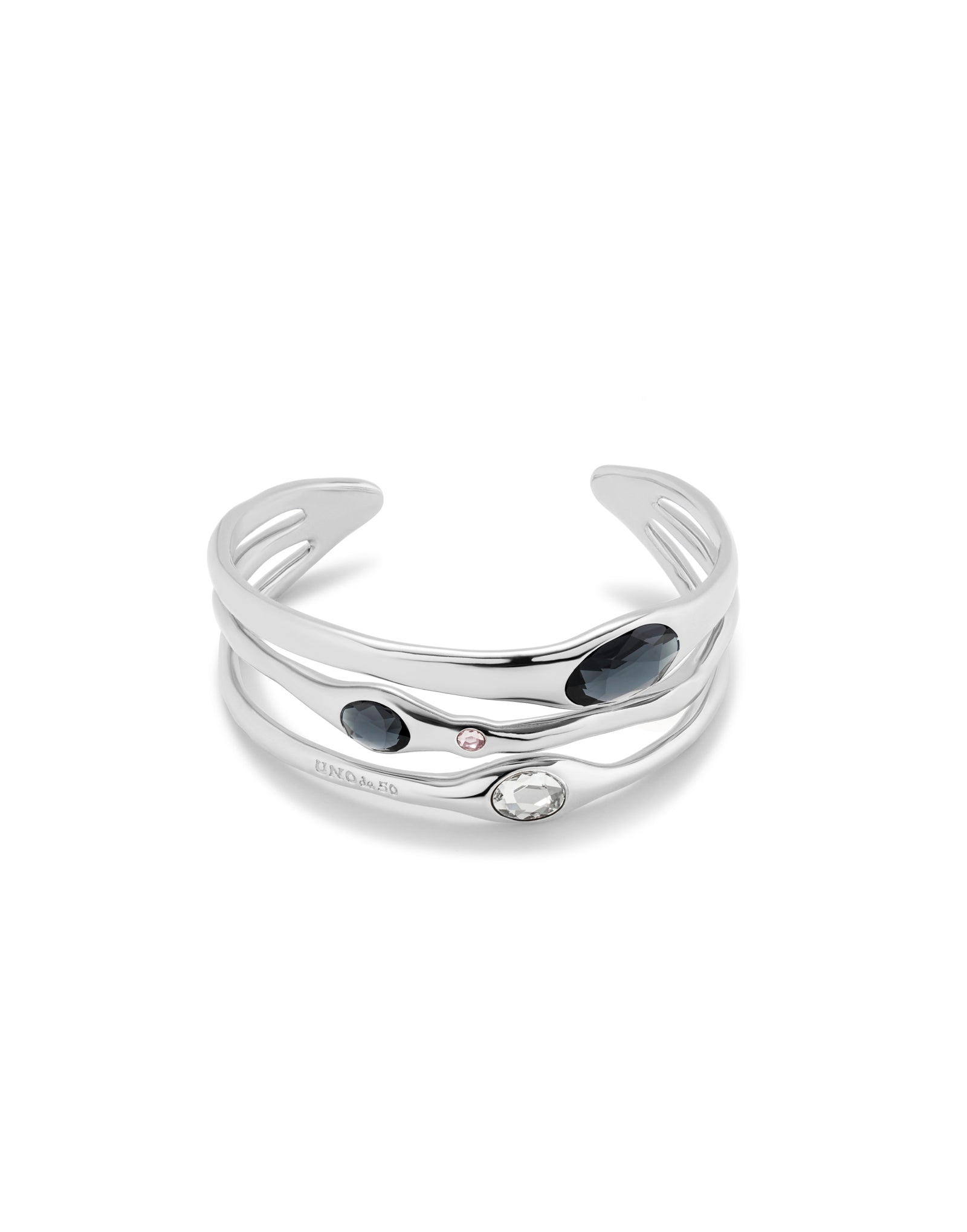 UNOde50 Vital Silver-Plated Crystal Bangle Bracelet - Medium