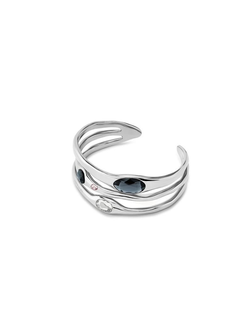 UNOde50 Vital Silver-Plated Crystal Bangle Bracelet - Medium