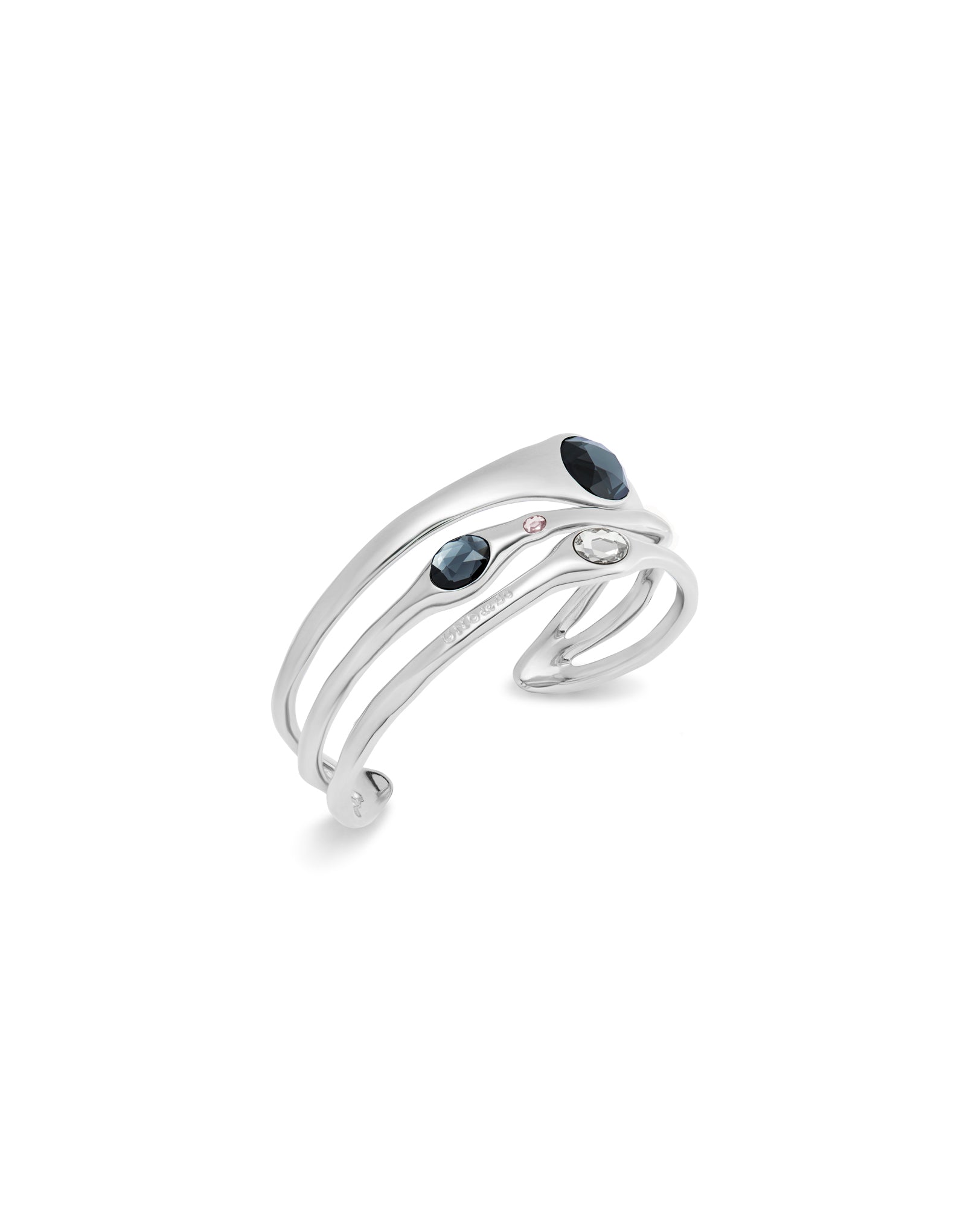 UNOde50 Vital Silver-Plated Crystal Bangle Bracelet - Medium
