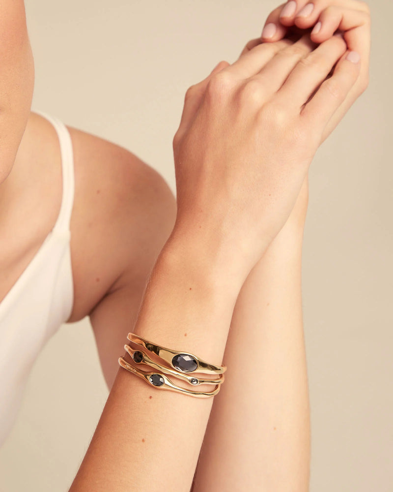 UNOde50 Vital Gold-Plated Crystal Bangle Bracelet - Medium