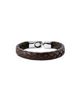 UNOde50 Ser Natural Brown Leather Braided Bracelet - XXLarge