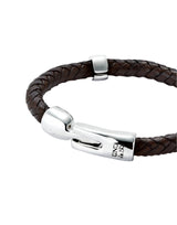 UNOde50 Ser Natural Silver-Plated Leather Braided Bracelet - Large