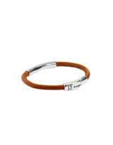 UNOde50 Ser Natural Camel Leather Silver Plated Bracelet - XXLarge