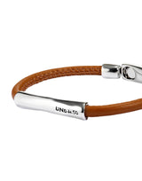 UNOde50 Ser Natural Camel Leather Silver Plated Bracelet - XXLarge