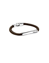 UNOde50 Ser Natural Brown Leather Silver Plated Bracelet - Medium