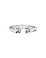 UNOde50 Ser Sin Complejos Silver-Plated White Crystal Cuff Bracelet - Large