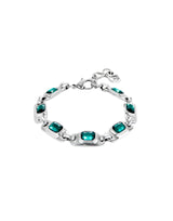 UNOde50 Ser Magnedtica Silver-Plated Green Crystal Bracelet - Medium