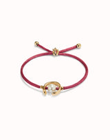 UNOde50 Gold Thread and Mauve Pearl Bracelet