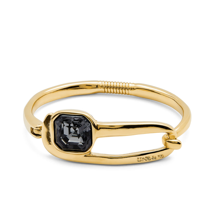 UNOde50 Ser Expresiva Gold-Plated Black Crystal Buckle Bracelet - Large