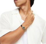 UNOde50 Ser Expresiva Gold-Plated Black Faceted Crystal Leather Bracelet - Medium