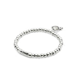 UNOde50 Ser Expresiva Silver-Plated Crystal Heart Elastic Bracelet - Large