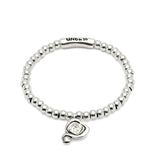 UNOde50 Ser Expresiva Silver-Plated Crystal Heart Elastic Bracelet - Medium