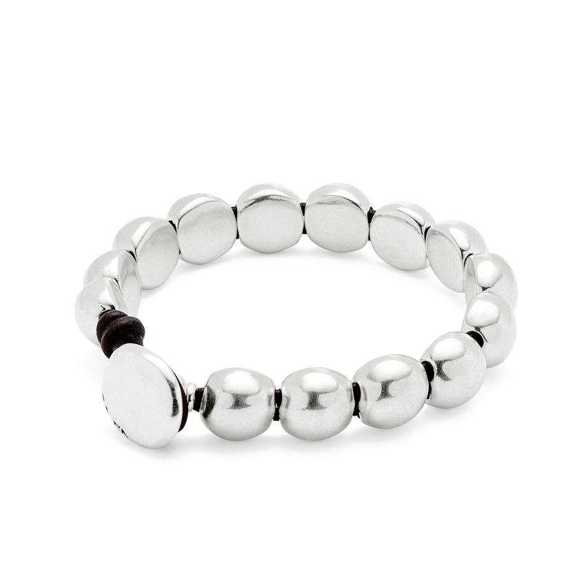 UNOde50 Ser Intrepida Silver-Plated Small Beads Bracelet - Large