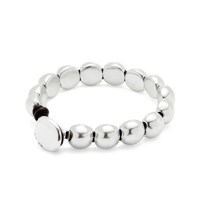 UNOde50 Ser Intrepida Silver-Plated Small Beads Bracelet - Large