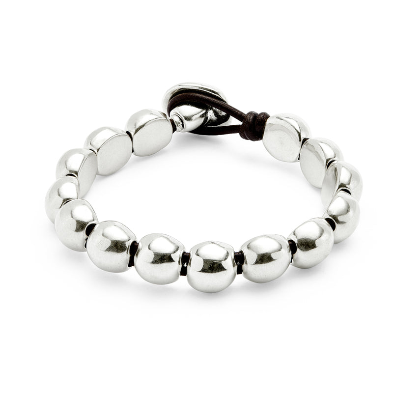 UNOde50 Ser Intrepida Silver-Plated Small Beads Bracelet - Medium