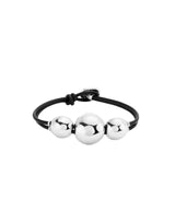 UNOde50 Ser Intrépida Leather Silver-Plated Beaded Bracelet - Medium