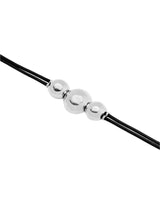 UNOde50 Ser Intrépida Leather Silver-Plated Beaded Bracelet - Medium