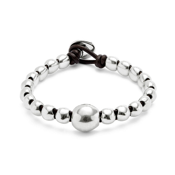 UNOde50 Ser Intrepida Silver-Plated Beaded Bracelet - Medium