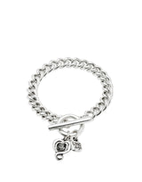 UNOde50 Ser Expresiva Silver-Plated Black Crystal Heart Chain Bracelet