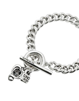 UNOde50 Ser Expresiva Silver-Plated Black Crystal Heart Chain Bracelet