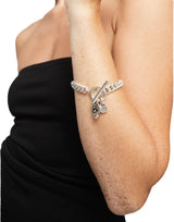 UNOde50 Ser Expresiva Silver-Plated Black Crystal Heart Chain Bracelet
