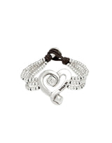 UNOde50 Ser Expresiva Silver-Plated Heart Bead Bracelet - Large