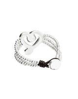 UNOde50 Ser Expresiva Silver-Plated Heart Bead Bracelet - Large