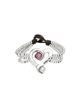 UNOde50 Ser Expresiva Silver-Plated Heart Bead Bracelet - Large
