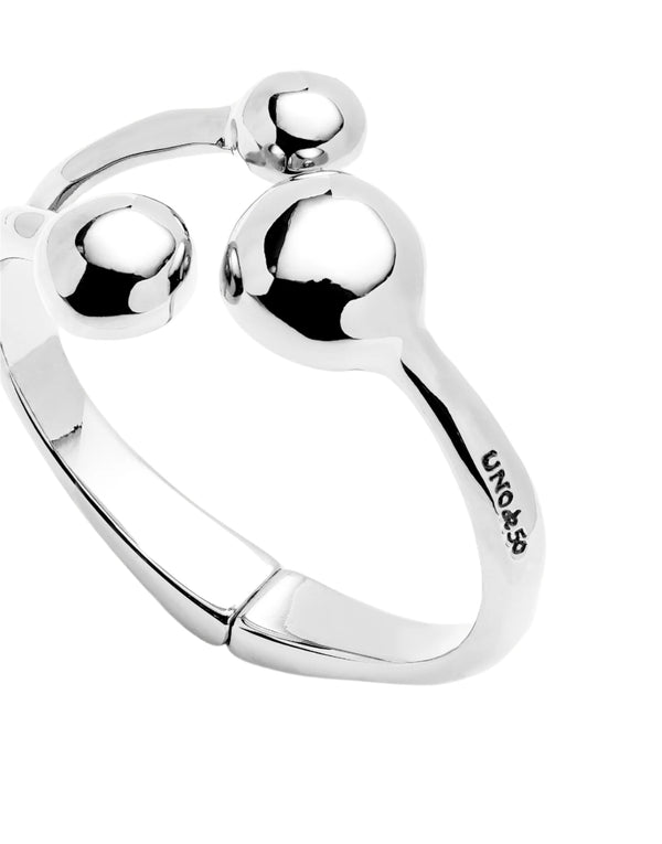UNOde50 Ser Intrepida Silver-Plated Three Bead Cuff Bracelet - Medium