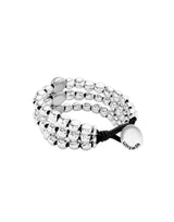 UNOde50 Three Strand Silver-Plated Beaded Leather Bracelet - Medium