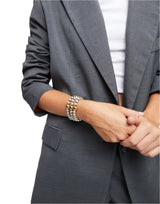 UNOde50 Ser Intrépida Three Strand Two-Toned Beaded Leather Bracelet - Large