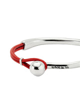 UNOde50 Ser Intrépida Silver-Plated Coral Leather Bracelet - Medium