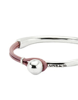 UNOde50 Ser Intrépida Silver-Plated Lilac Leather Bracelet - Large