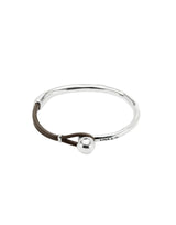 UNOde50 Ser Intrépida Silver-Plated Brown Leather Bracelet - Large