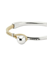 UNOde50 Ser Intrépida Silver-Plated Ivory Leather Bracelet - Large