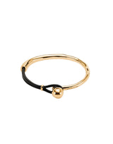UNOde50 Gold-Plated Black Leather Bracelet - Medium