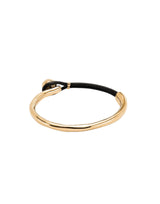 UNOde50 Gold-Plated Black Leather Bracelet - Medium
