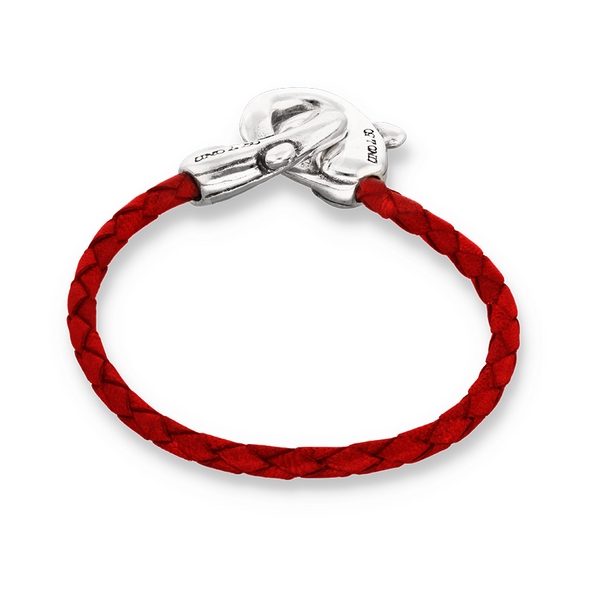 UNOde50 Ser Inseparable Red Leather Interlocked Bracelet - Medium